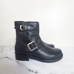 FRYE Vicky Buckle Leather Ankle Boots